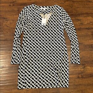 Diane Von Furstenberg Black and White Geometric Dress